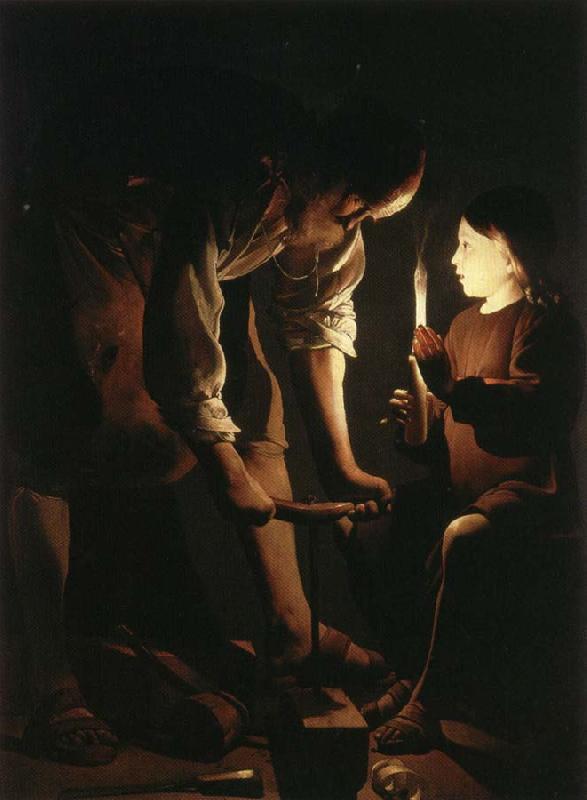 LA TOUR, Georges de Christ with Saint Joseph in the Carpenter's Shop oil painting image